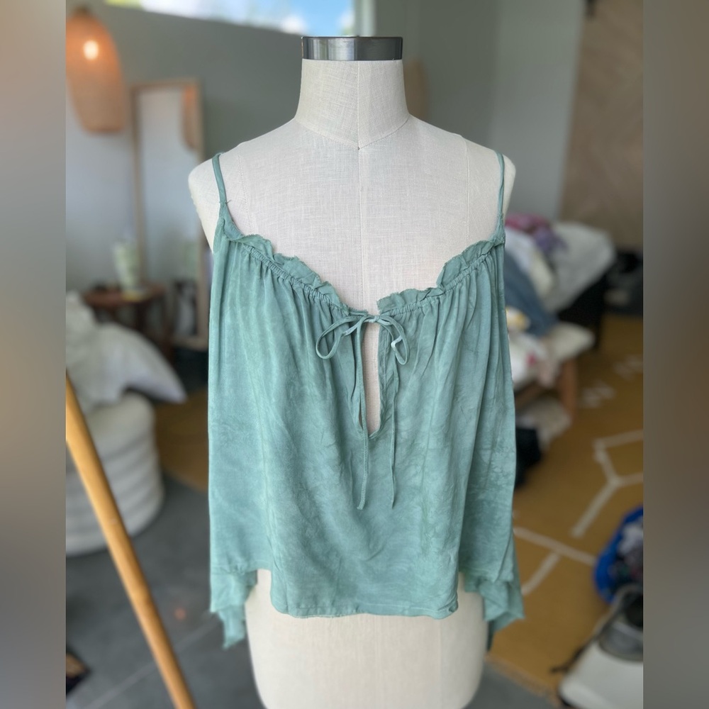Blue Life - Green Sleeveless Camisole with Tie Front